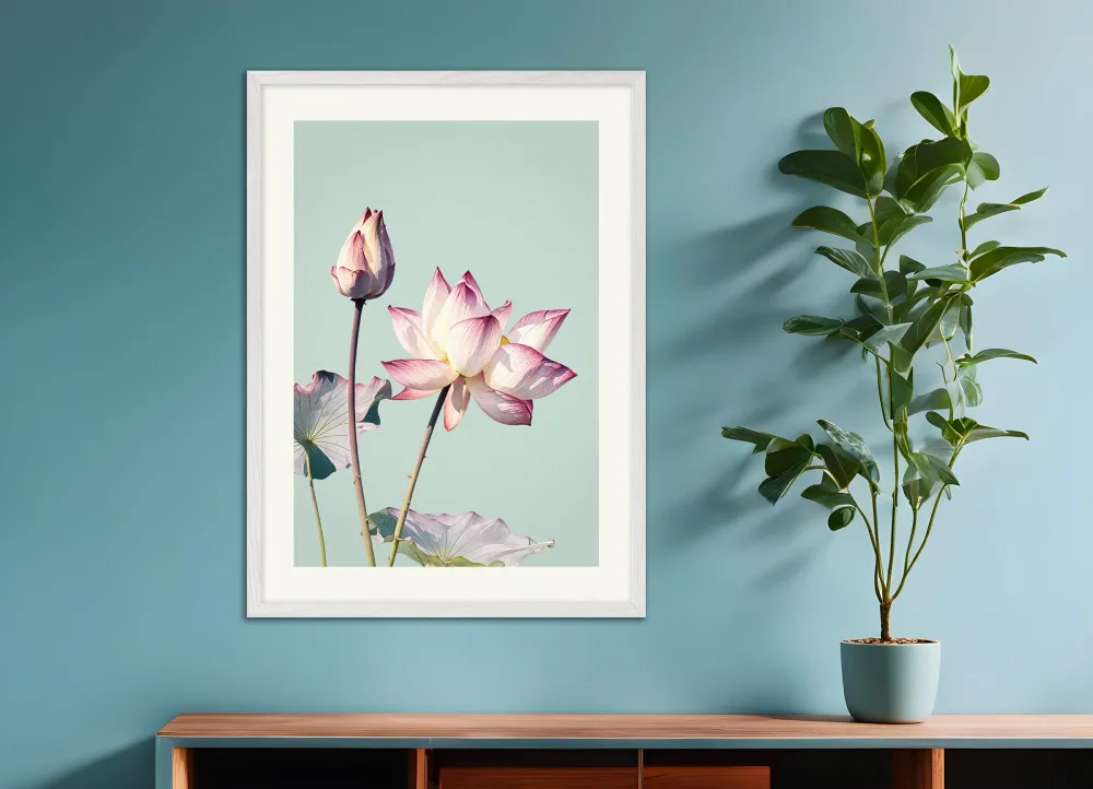 Fleur de lotus, affiche - poster vintage Posterscape Creative Studio
