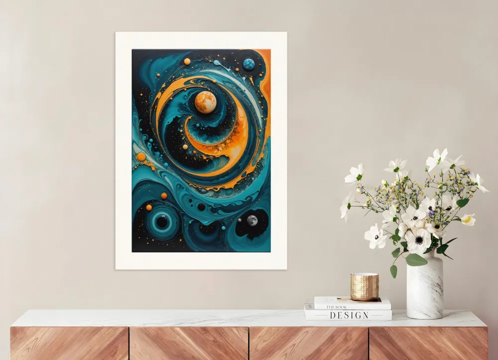 Système planétaire, fluid art - Affiche Posterscape Creative Studio