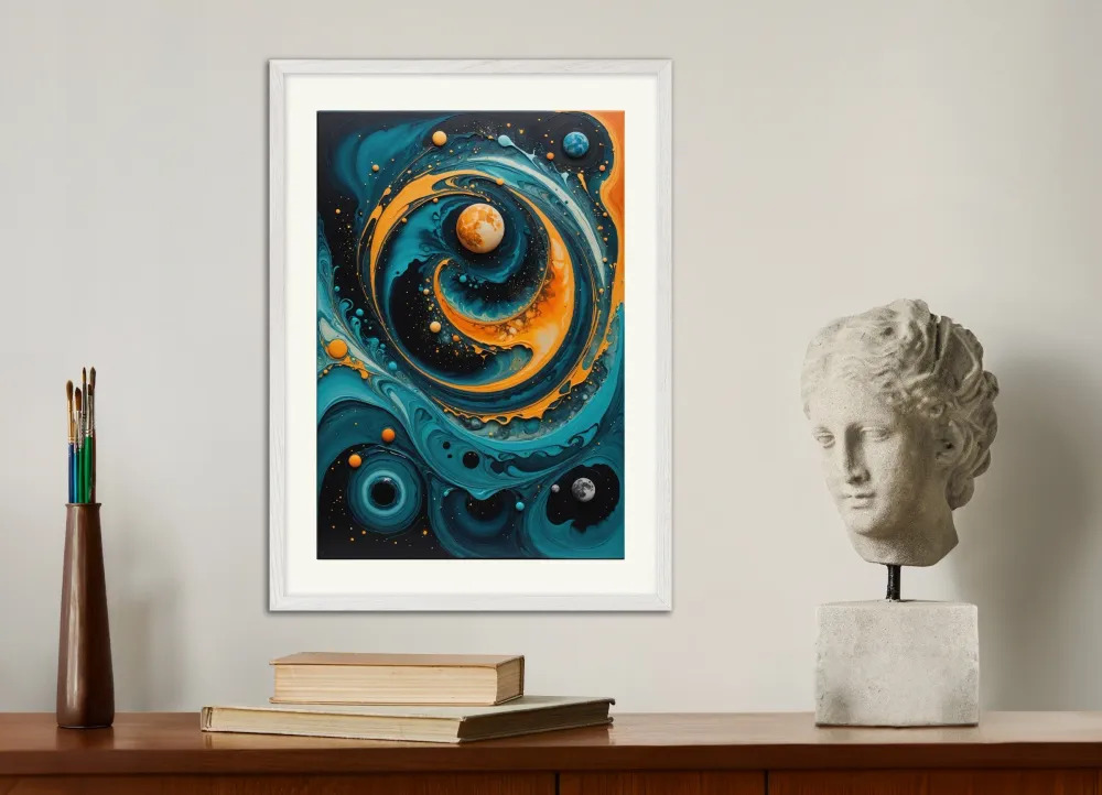 Système planétaire, fluid art - Affiche Posterscape Creative Studio