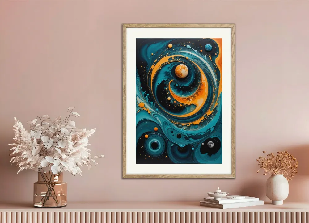 Système planétaire, fluid art - Affiche Posterscape Creative Studio