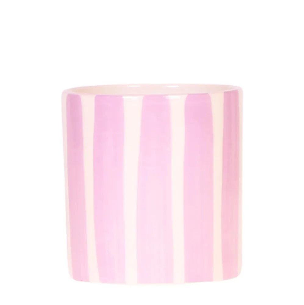 Pot décoratif Painted Stripe - Rose