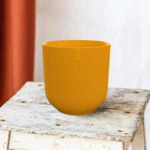 Pot Elho Jazz Rond jaune ambre 14 cm