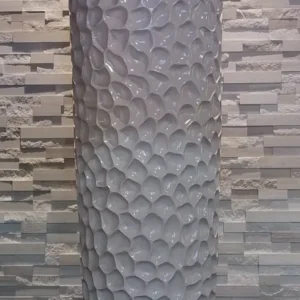 POT FIBRE DE VERRE ALVÉOLÉ GRÈGE 48x150cm