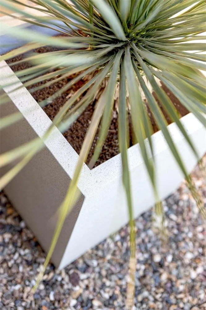Pot Grigo Cube Blanc Antique 60 cm
