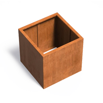 Pot pour fleur bac carré sans fond aspect rouillé - jardin terrasse - L.80xH.80cm Acier Corten