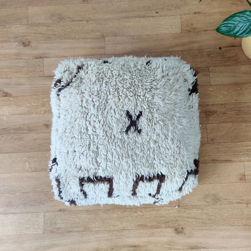 Pouf Béni Ouarain motifs marron