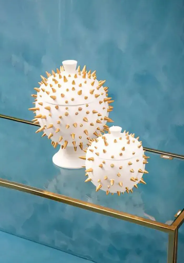 Premier Housewares Picos Small Spike Ball Box, Gold