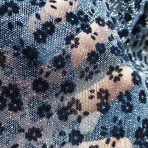 LOZZA H9980 Flock Fleurette marine Tulle Marine Prêt-à-upcycler