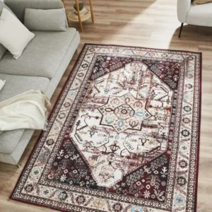 RADOM - Tapis de salon style vintage lavable en machine - RAD41ROU