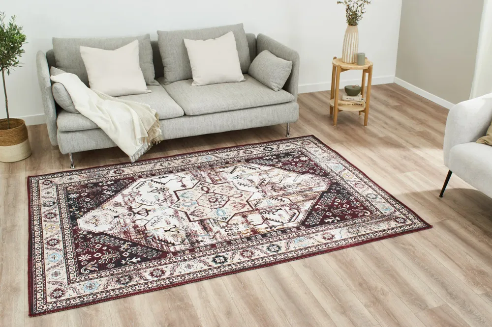 RADOM - Tapis de salon style vintage lavable en machine - RAD41ROU