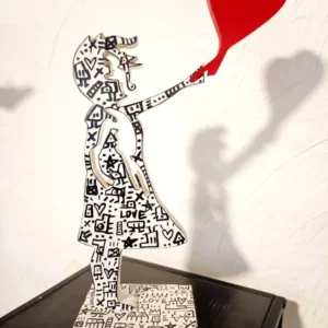 Girl Red Heart Doodle Ravi