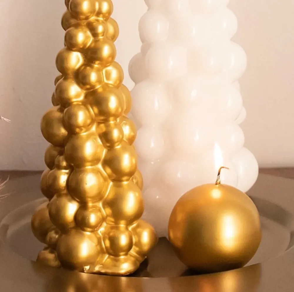 Räder Bougie Sphère Brillante Metallic Or | Ø 8 cm