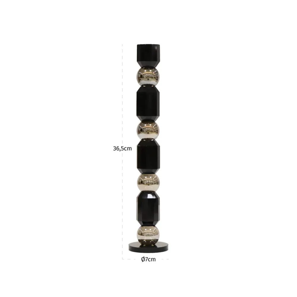 Richmond Interiors Bougeoir Jessy Noir | H 36 cm
