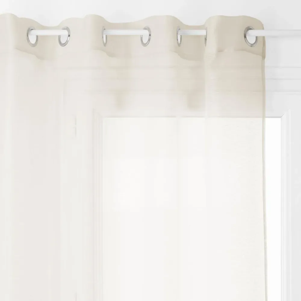 Rideau Atmosphera Moly 135x240cm - Prêt à poser avec anneaux - Beige