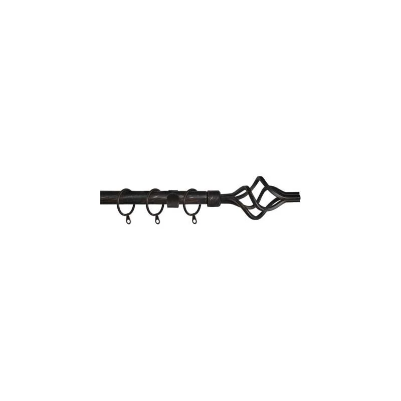 Rideau à boucles et crochets 'twist' 120/210 cm - noir/argent