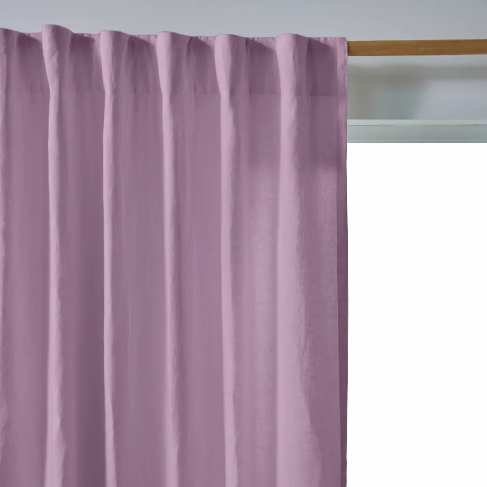 Rideau lin doublure coton lilas