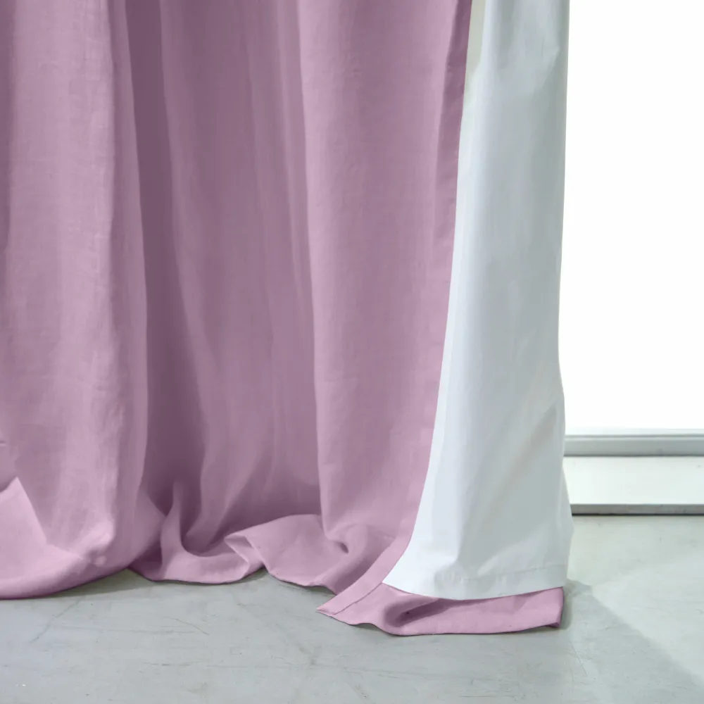 Rideau lin doublure coton lilas