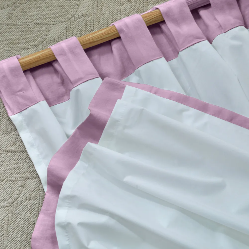 Rideau lin doublure coton lilas