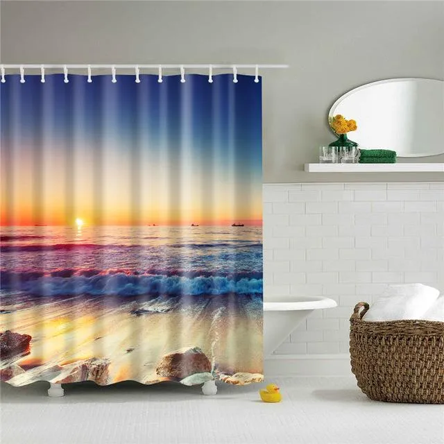 Rideau Motif Mer De Plage Rétro