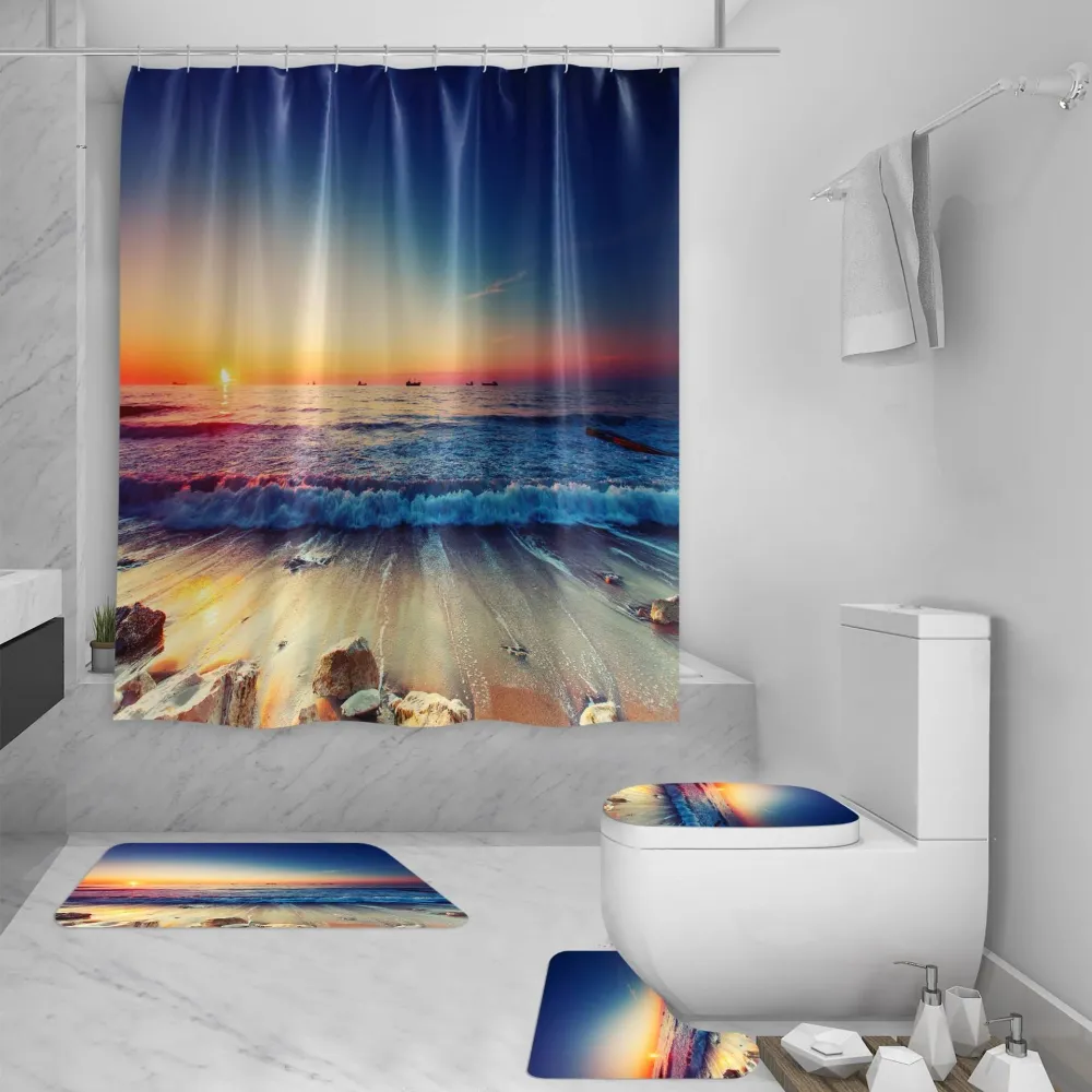 Rideau Motif Mer De Plage Rétro