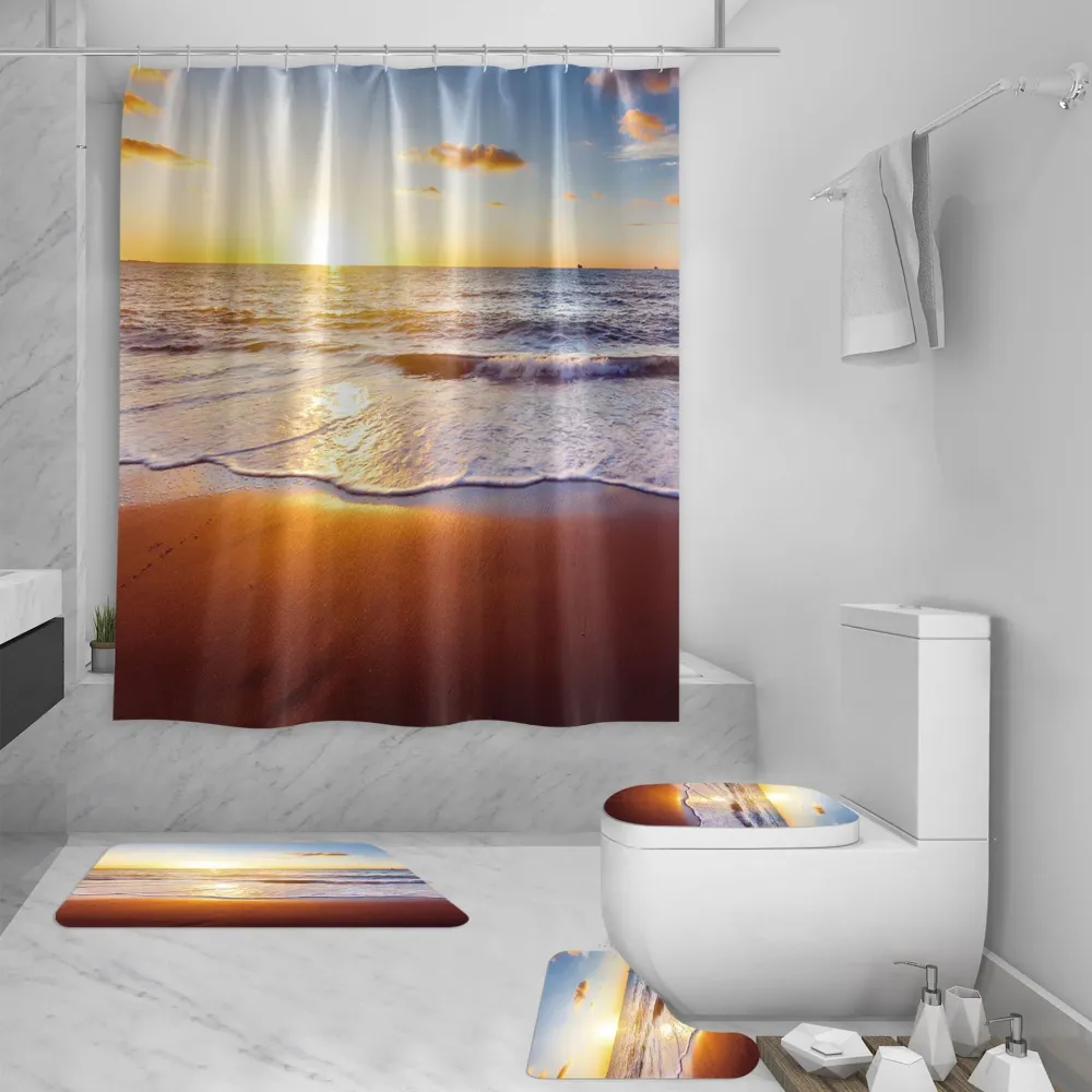Rideau Motif Mer De Plage Rétro