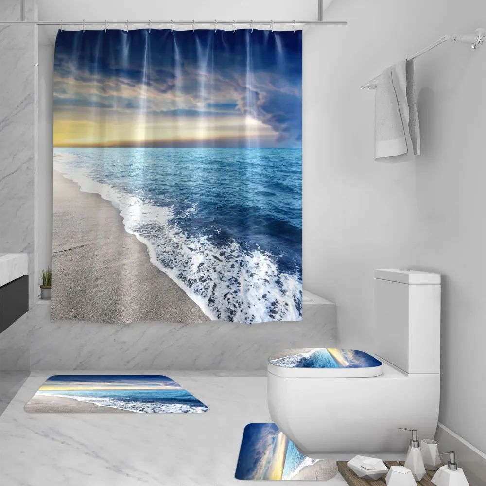 Rideau Motif Mer De Plage Rétro