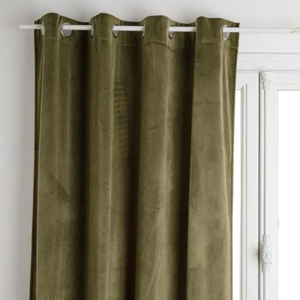 Rideau occultant en velours - 140 x 260 cm - Vert kaki