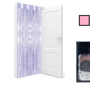 rideau de porte metallisé rose 2x1m