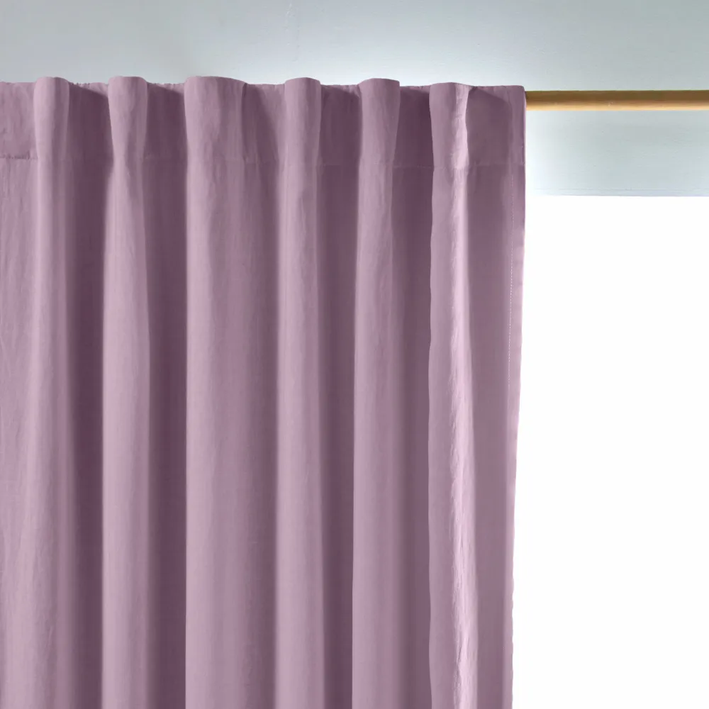 Rideau sur mesure en lin occultant rectangulaire lilas