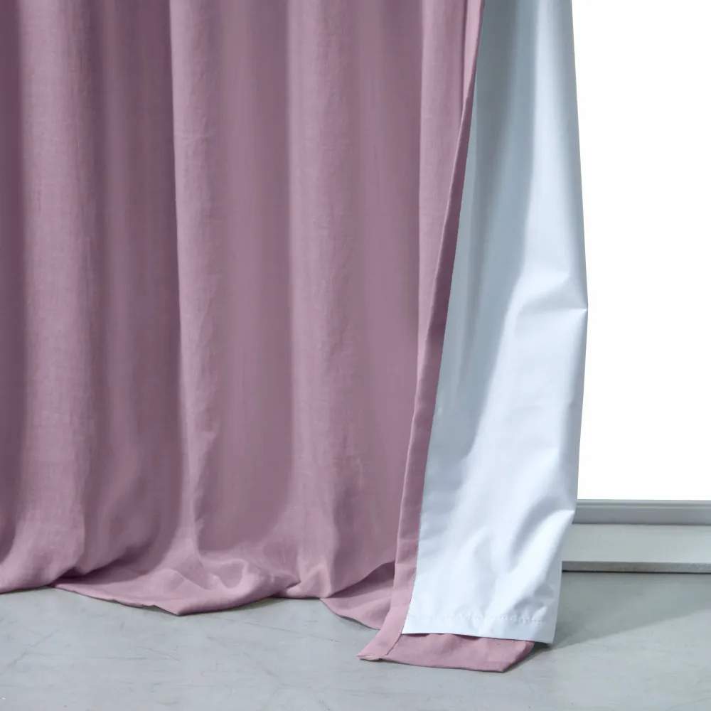Rideau sur mesure en lin occultant rectangulaire lilas