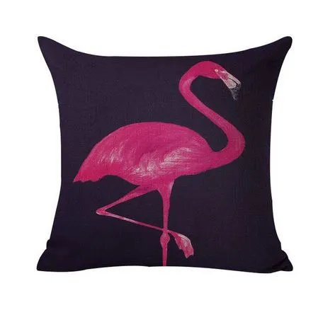 Coussin Noir Flamant Rose Royaume Flamant Rose