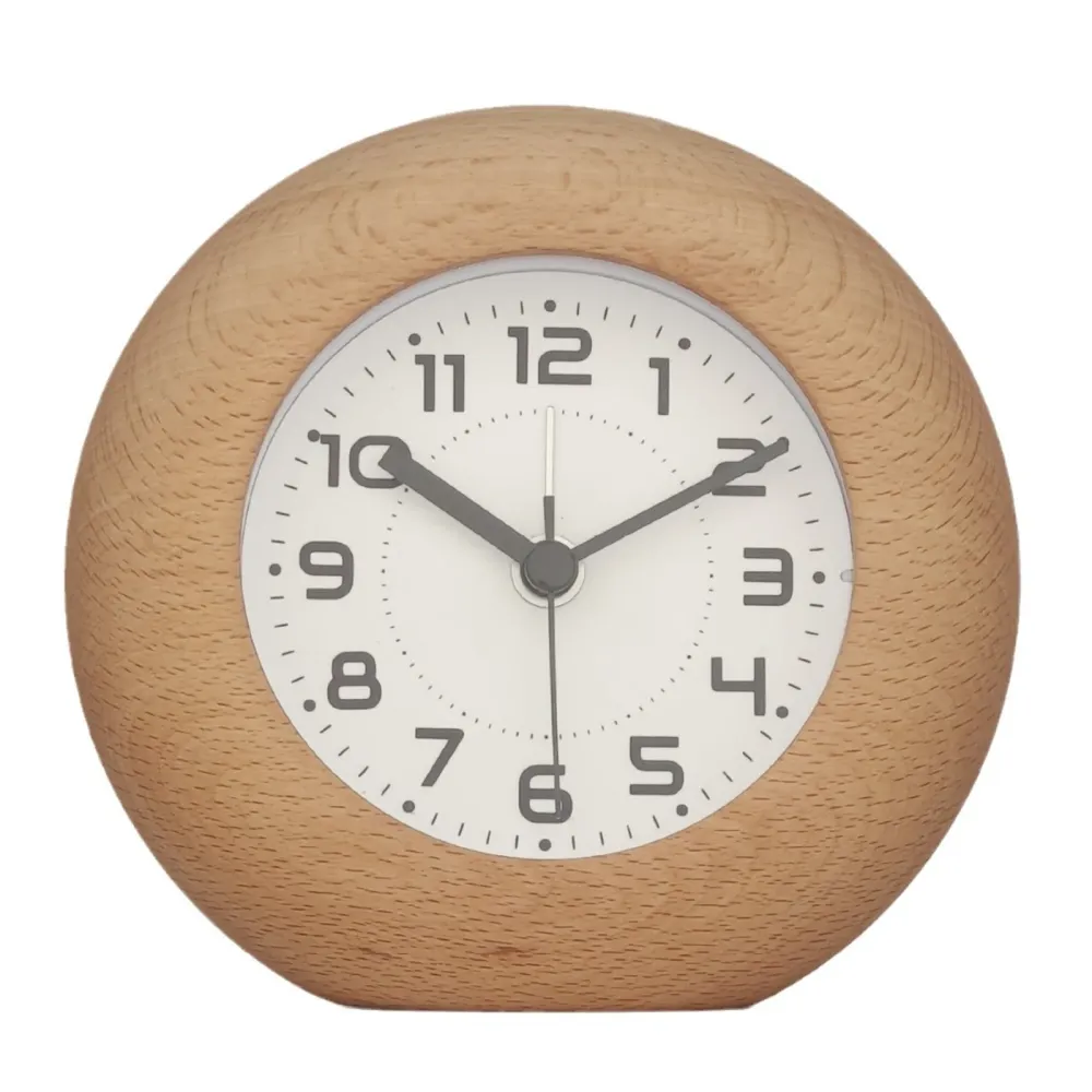 Réveil 110x115x43mm réveil en bois massif heure précise interrupteur tactile marquages clairs avec veilleuse réduction du...