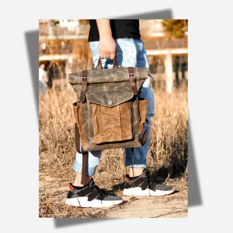 Sac à dos toile et cuir