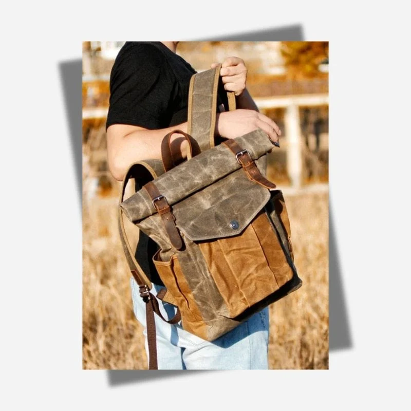 Sac à dos toile et cuir