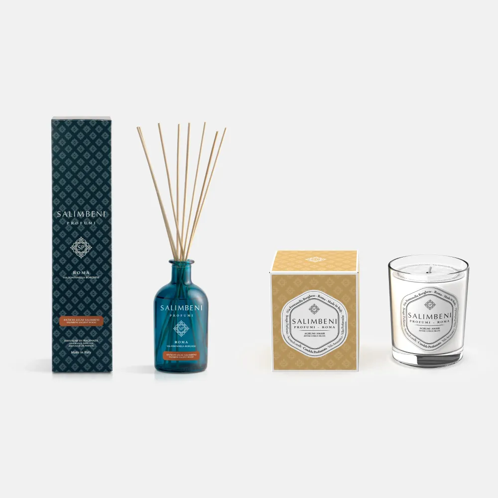 Bois Anciens Salimbeni 250 ml + Bougie Parfumée Agrumes Amers en ESSAI GRATUIT Salimbeni Profumi BE
