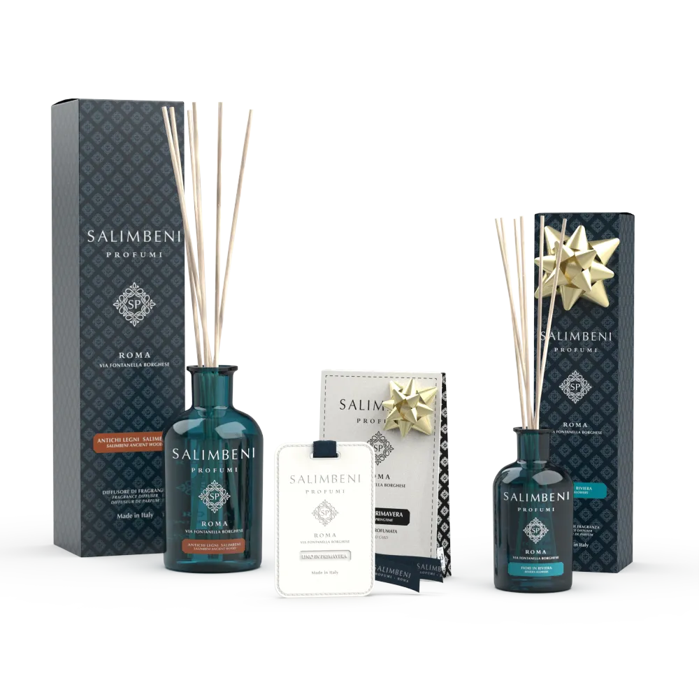 Bois Anciens Salimbeni 250ml + Cartes Parfumées pour les Armoires (lot de 3) en ESSAI GRATUIT + Fleurs en Riviera 100ml en...