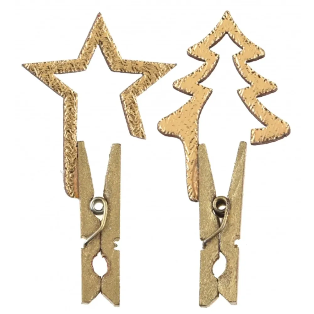 Mini pinces décoratives de Noël Vert, 6 unités SANTEX