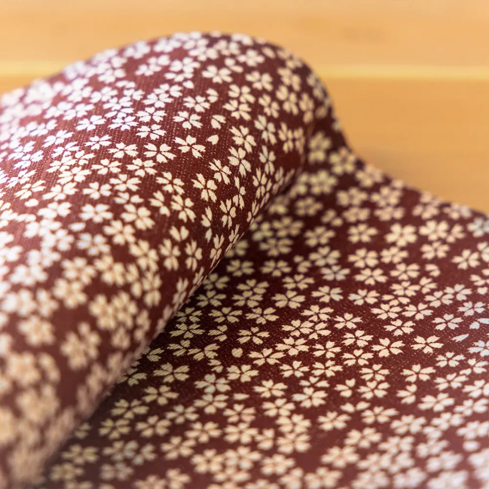 Furoshiki double face Asanoha Sakura (rouge bordeaux et or, 50 cm) Sanyo Shoji
