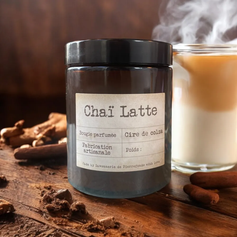 Bougie végétale parfumée "Chaï Latte" Savonnerie de Pierrefonds