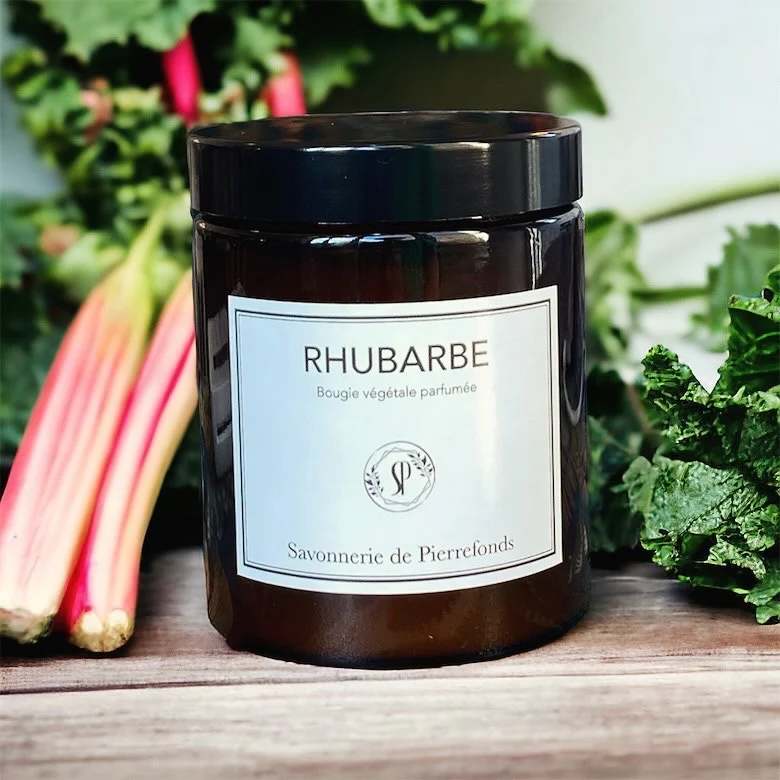 Bougie végétale parfumée "Rhubarbe" Savonnerie de Pierrefonds