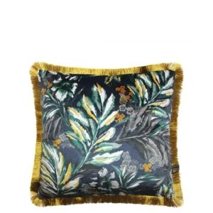 Scatterbox Juniper Fringed Feather Cushion, Navy Scatter Box