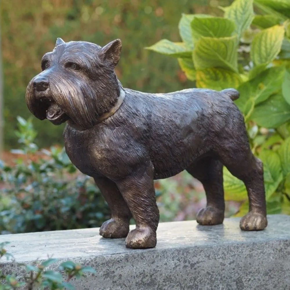 Sculpture en bronze Chien Yorkshire 35x17x46cm (HxLxL)