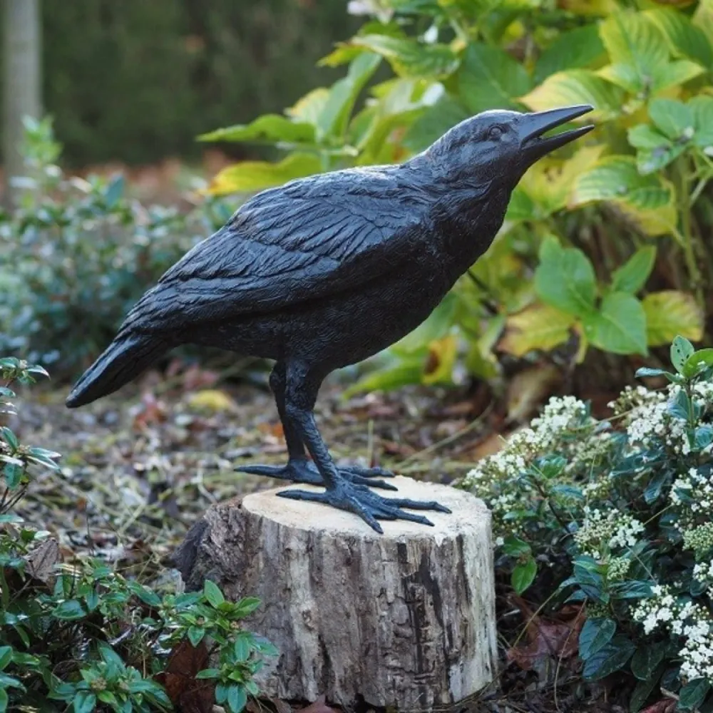 Sculpture en bronze Corbeau femelle 39x17x51cm (HxLxL)