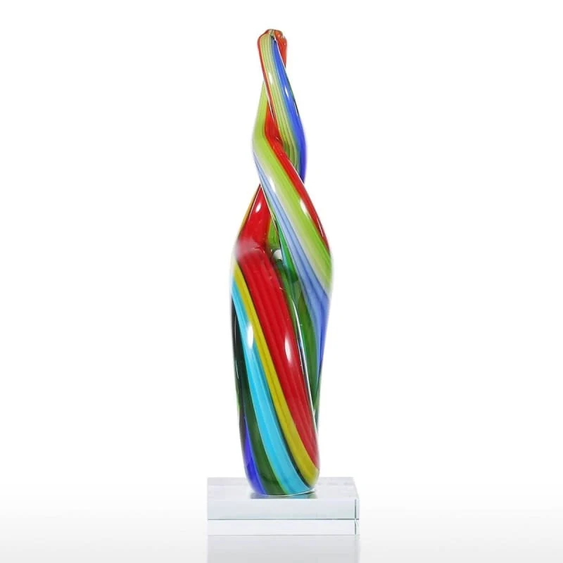 Sculpture Contemporaine Multicolore de Verre