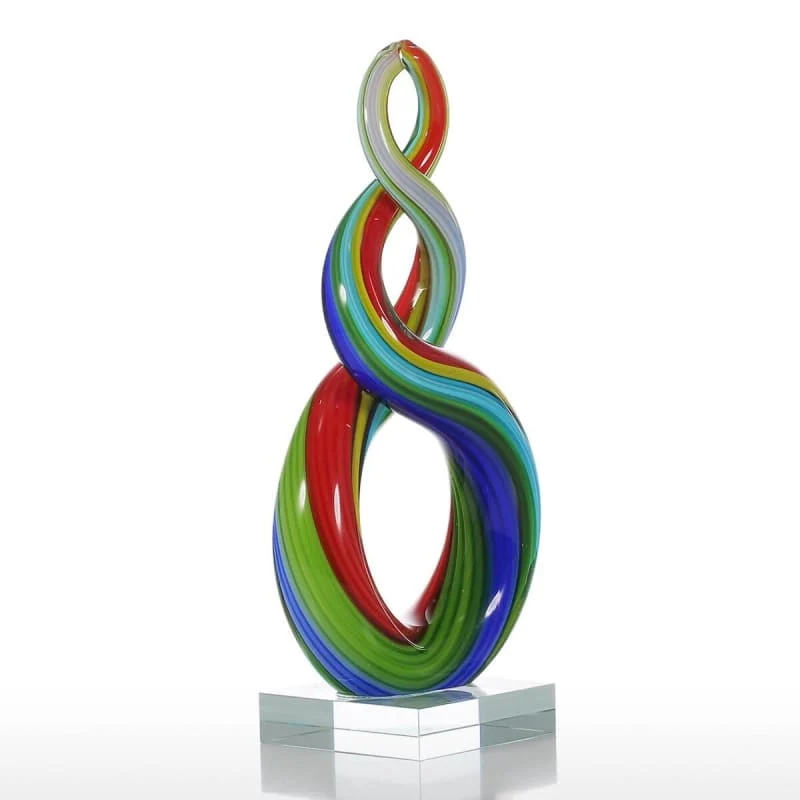Sculpture Contemporaine Multicolore de Verre