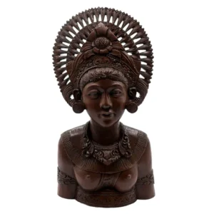 Sculpture sur bois, figure féminine ethnique, Thaïlande