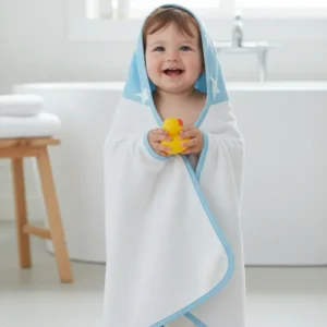 Serviette de Bain - Harmonie- Bleu étoiles blanches