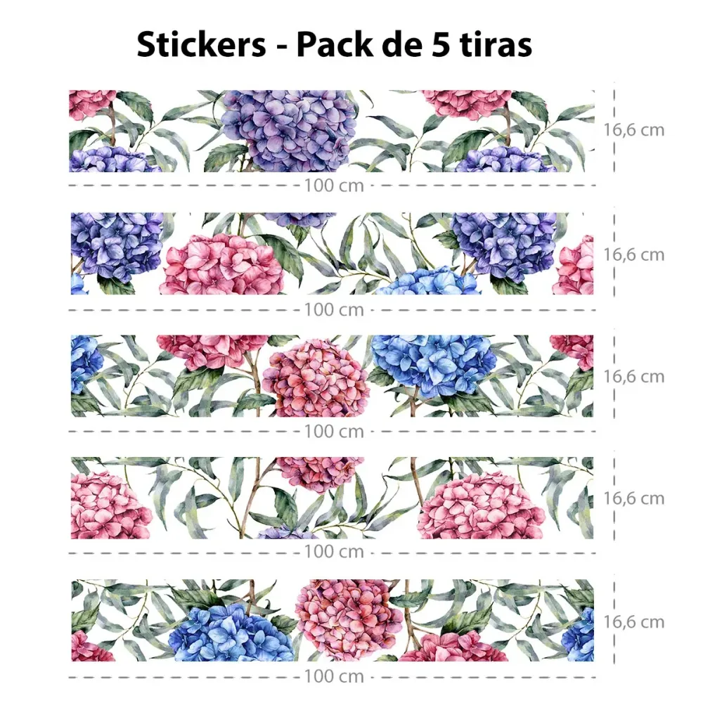 Set de 5 bandes Adhésives Hortensias