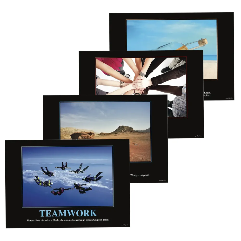 Set de 4 posters démotivants