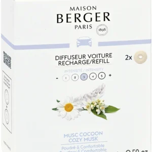 Set de recharges Maison Berger - autoparfum - Musc Cocoon - 35 mm - 2 pièces